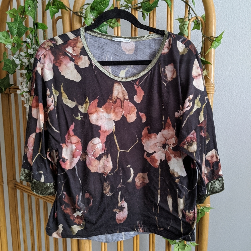 Zara floral crop top